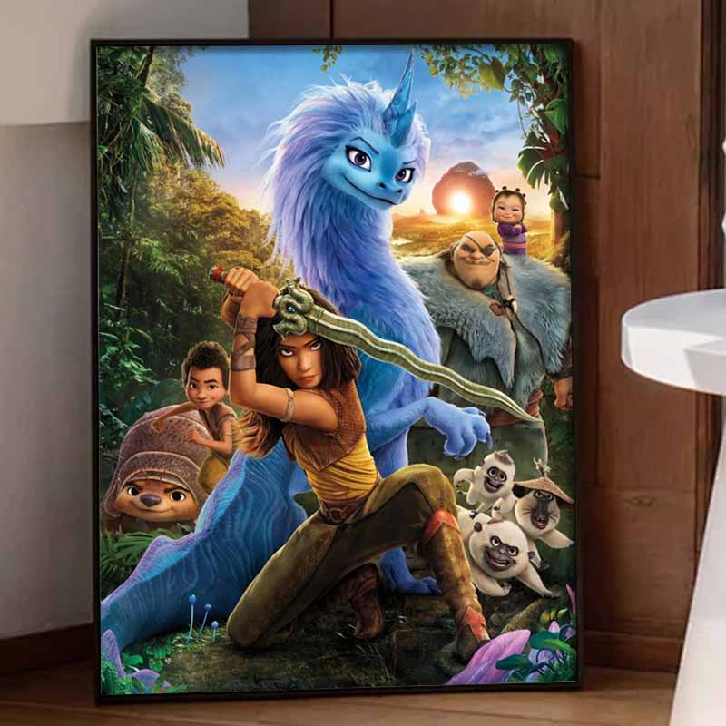 Disney Raya and the Last Dragon Diamond Painting Kit 5D DIY, suitable for beginners and craft lovers, interior space decoration