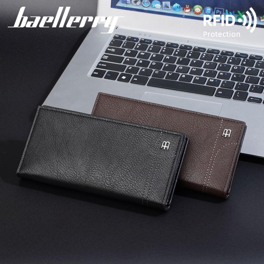 Womens Long Wallet Rfid Blocking Pu Leather With Solid Color Design And Letter Decor For Daily Use