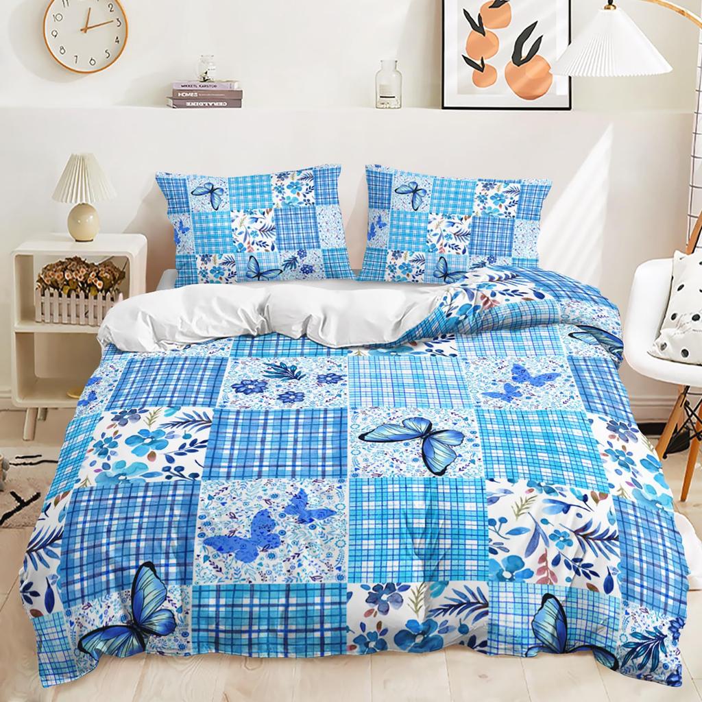Cartoon Butterfly Down Comforter Set Bedding Set 3-piece Duvet Cover Set