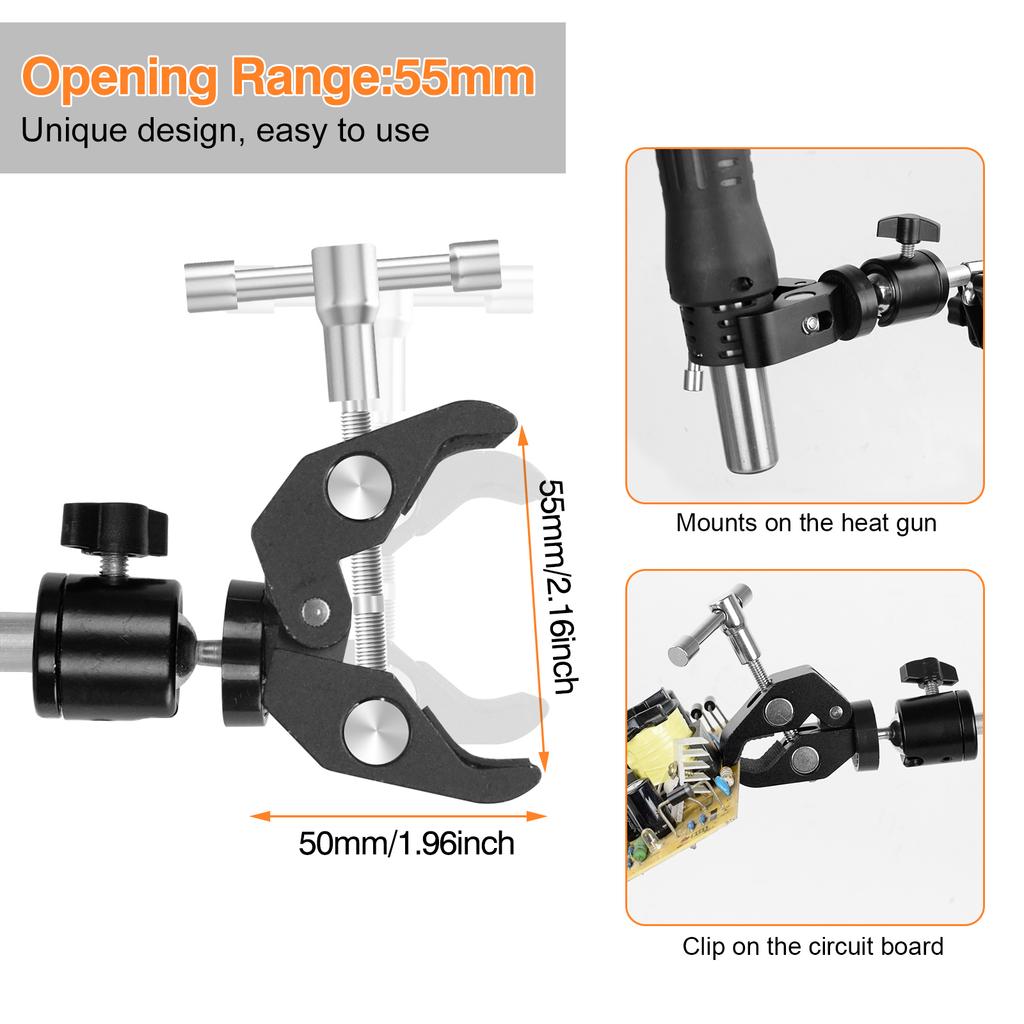 NEWACALOX Magnetic Soldering Helping Hands Third Hand Heavy Duty Base Welding Work Station Hot Air Gun Holder for Solder Repair