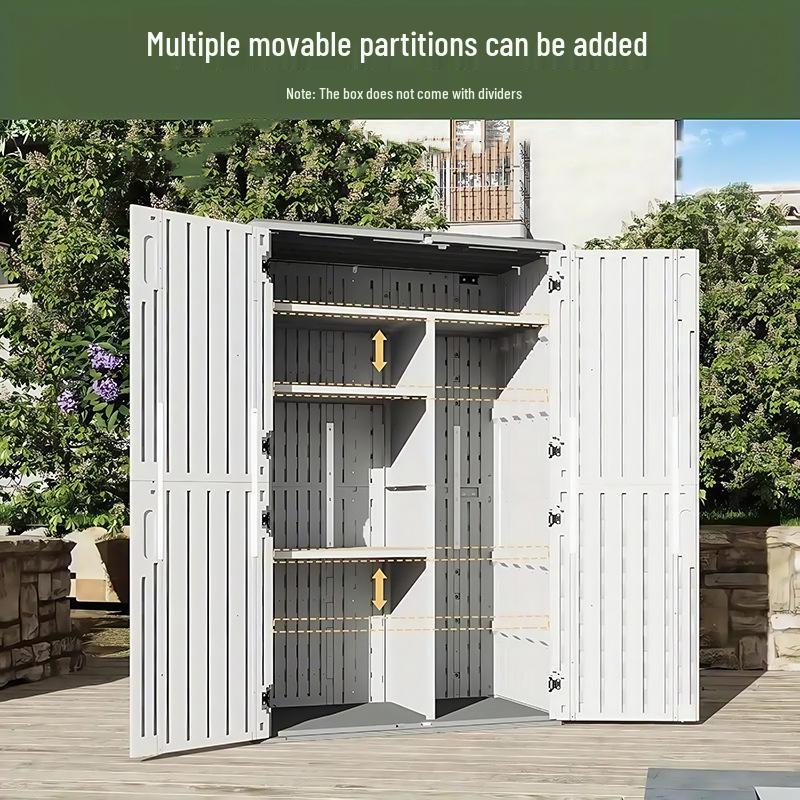 Outdoor HDPE Garden Storage Cabinet for Tools and Sundries