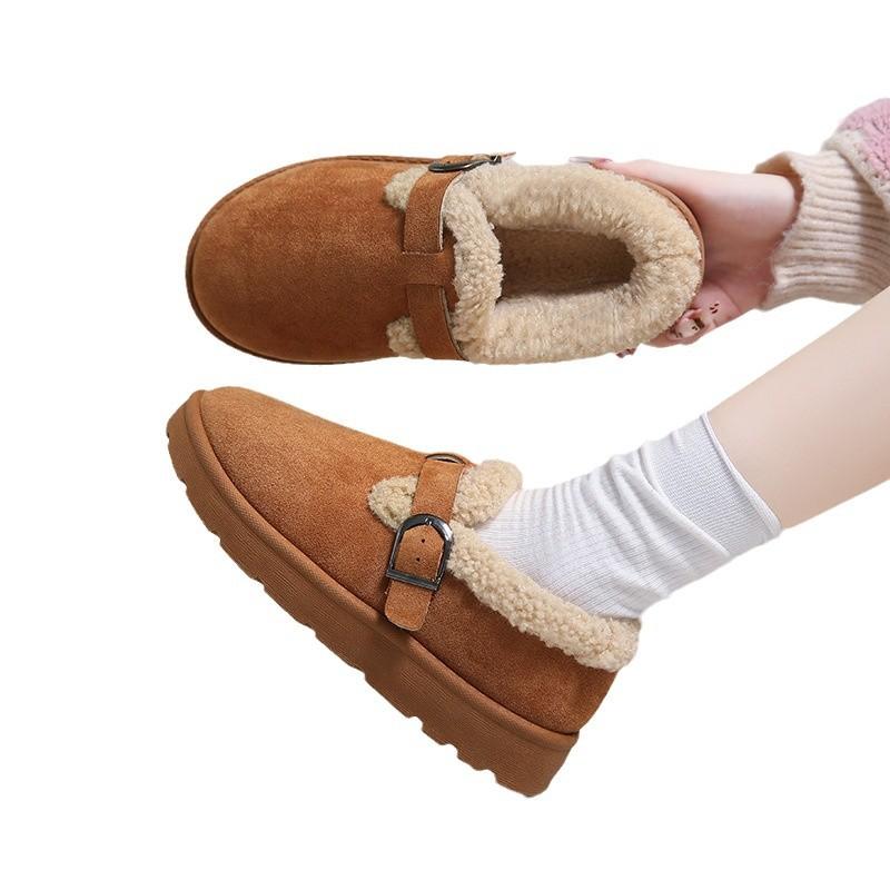Winter Fur Shoes Women Retro Style Thick Bottom Padded Thickened Snow Boots Fashion Non-slip Versatile Good-looking Shoes