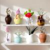 8Pcs Vase Fridge Magnets 3D Refrigerator Stickers Kitchen Office Refrigerator Decoration For Flowers Green Plant On Kitchen