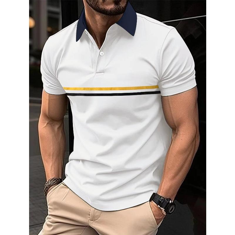 Men s summer polo shirt with drawstring, short-sleeved sports polo top S белый