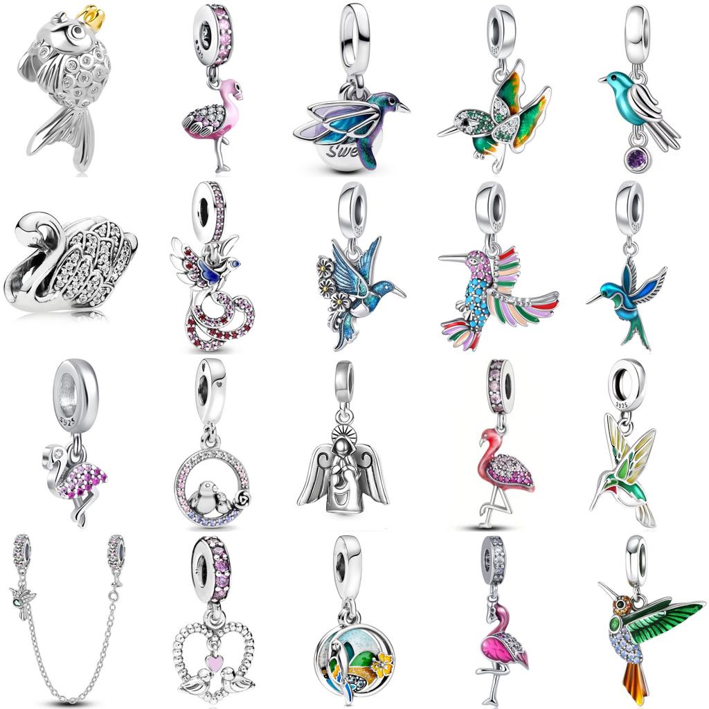 Newpure Copper Forest Collection Woodpecker Parrot Charm Beads Fit Bracelets Original Diy Fashion For Women Party Gifts