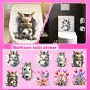 Floral-themed Bathroom And Toilet Stickers, Easter-themed Cute Bunny Self-adhesive PVC Decorative Stickers For Bedrooms.