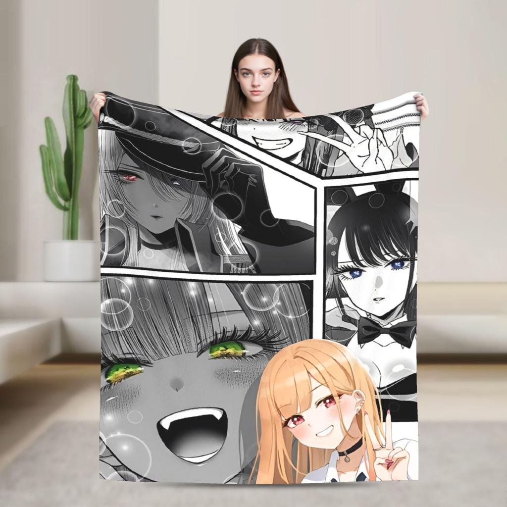 Japan Anime Marin Kitagawa Girl Blanket Multi-size Super Soft Cozy Throw Blankets for Sofa Couch and Bed