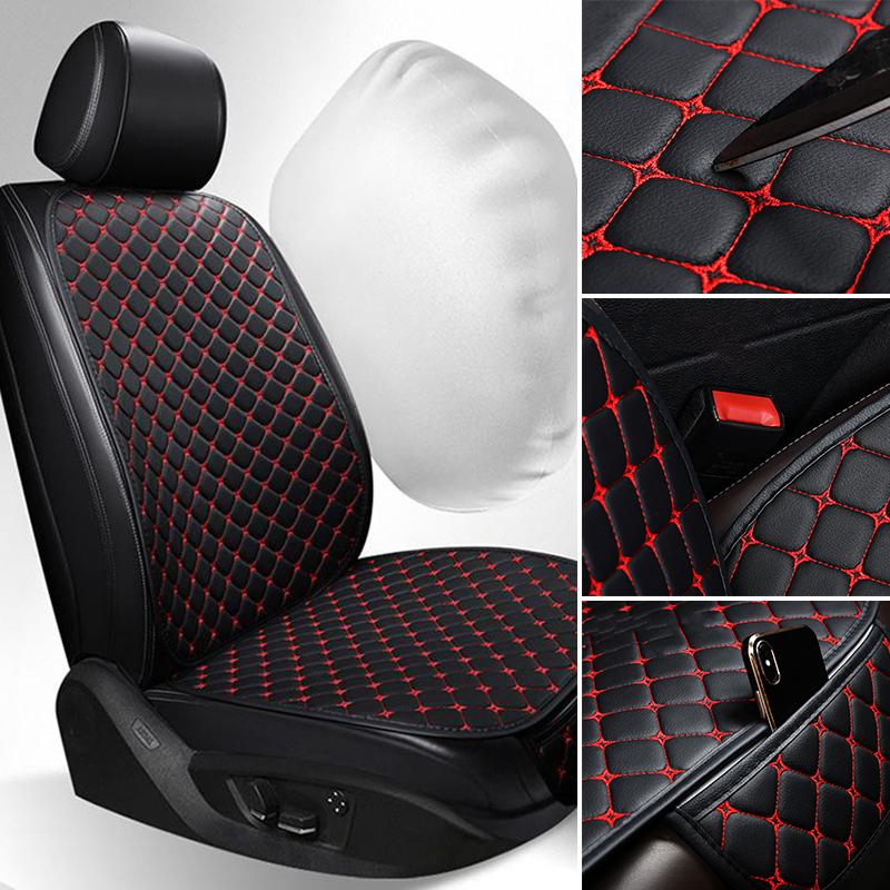 Pu Leather Car Seat Cover Universal Minimalism Soft Seat Cushion Protective Cover With Storage Pocket Car Interior Accessories