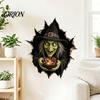 Holiday Vibe Wall Enhancements Halloween Break-in 3D Decals, Illusion Effect Spooky Breaking Through Decorative Decals for Dormitory Sticker,