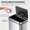 60 L Sensor Can, Sensor Bin with Soft-Close Lid, Fingerprint-Proof Stainless Steel, Silver Tone