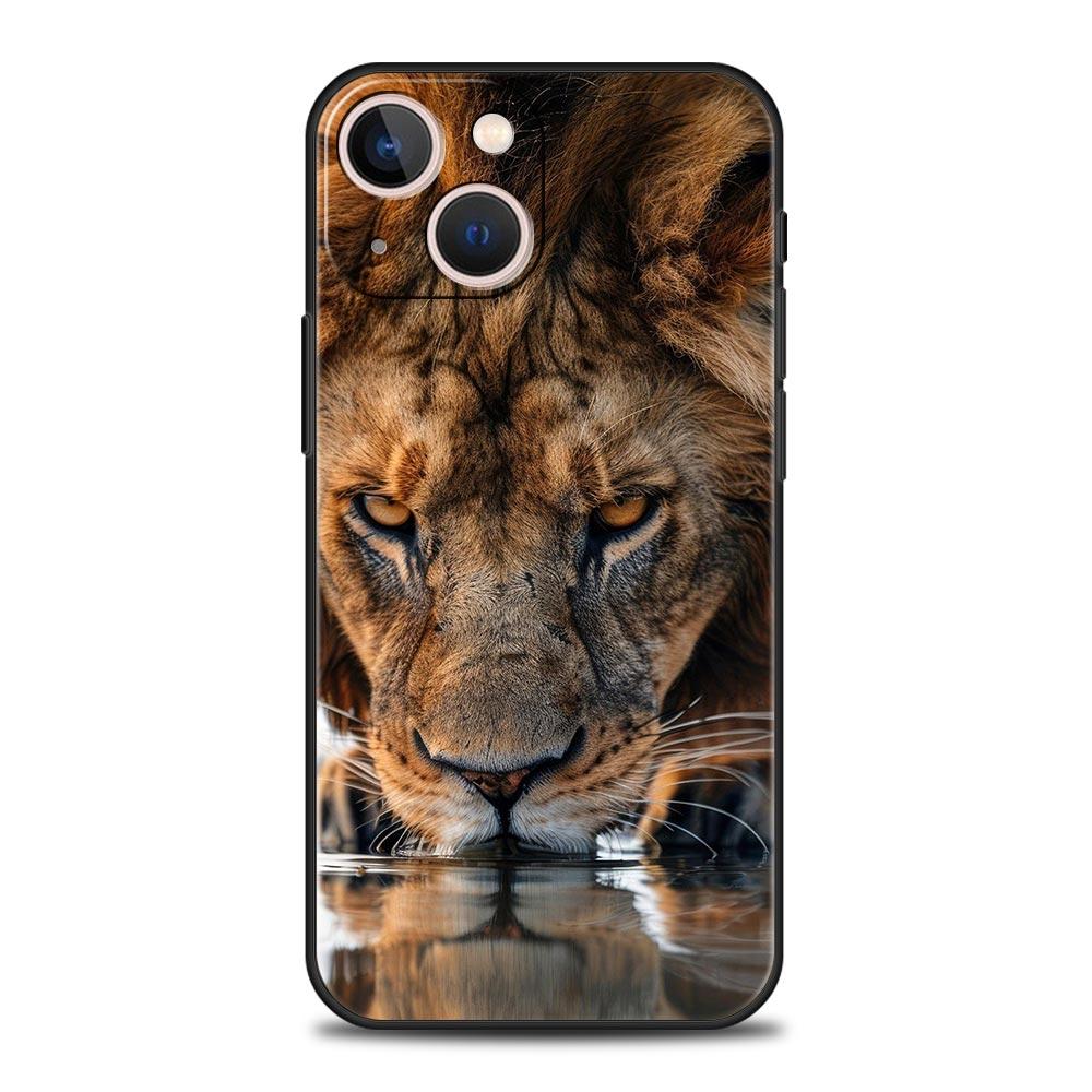 Cool Animal Tiger Lion Phone Case For iPhone 17 16E 15 16 14 13 12 11 Pro Max 7 8 Plus Soft TPU Back Cover