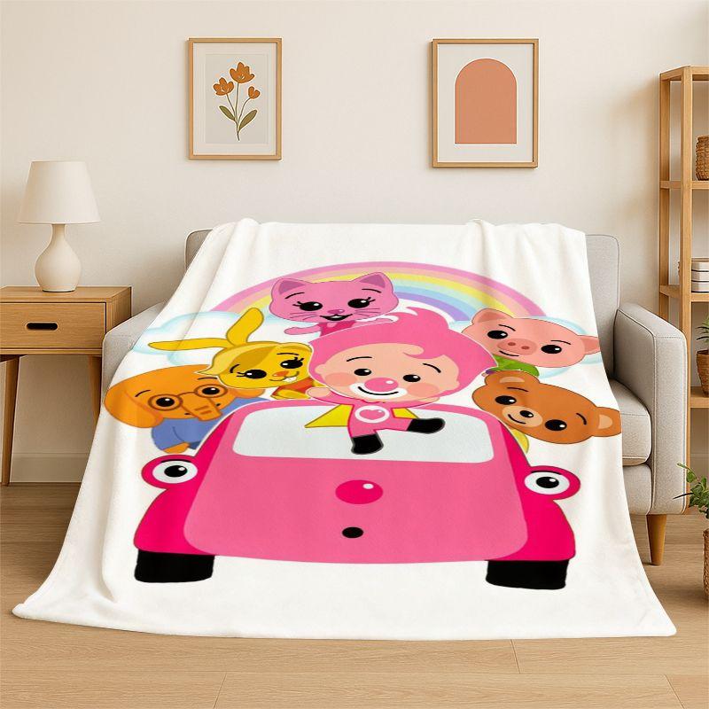 Coperta Morbida in Flanella Plim Plim Cartone Animato, Coperta Accogliente per Letto, Divano, Poltrona, Camera da Letto, Soggiorno, Viaggio, Picnic, Bambini, Campeggio