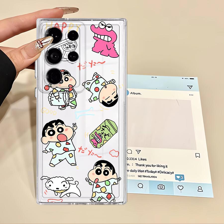 Cute Crayons Shinchan Phone Cover Case for Samsung Galaxy S22 FE S20 Plus S23 Ultra S26 S21 Note 20 Ultra 10 S24 S25 Edge