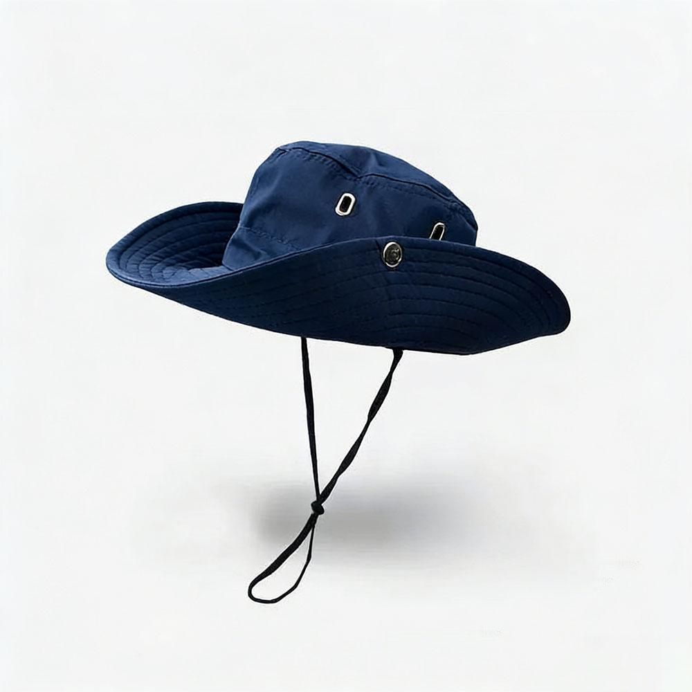 Summer Bucket Hat For Men Cowboy Cap Outdoor Sunshade Riding Hiking Fisherman Cap Big Brim Foldable Mesh Sunscreen Sunhat