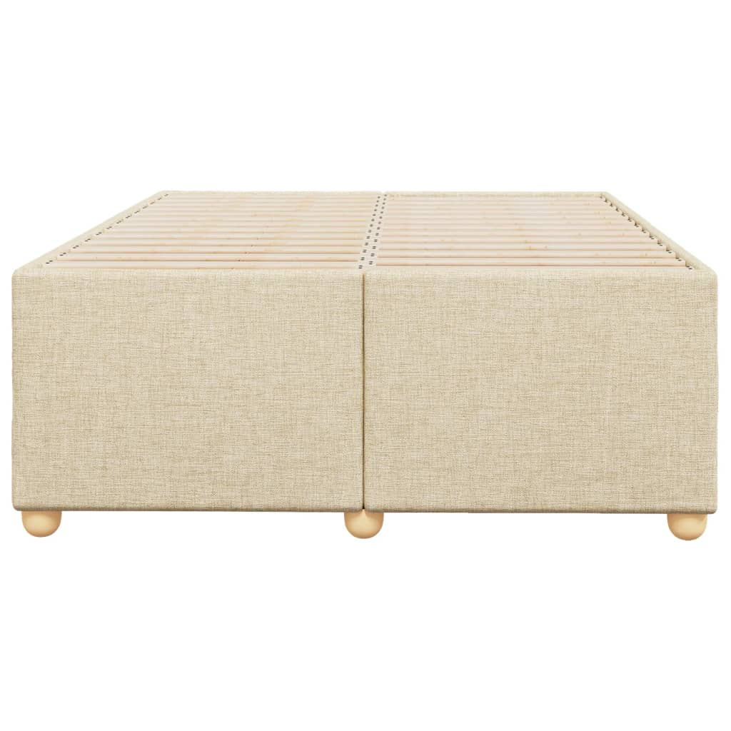 Bed Frame without Mattress Cream 120 x 190 cm Fabric