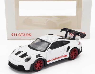 Norev Porsche Minicar 143 911 992 GT3 RS COUPE 2022 (WeißRot) [Gebraucht]