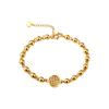 Gold Fu Charm Daily Bead Bracelet for Women, New Style, Simple and Sweet Jewelry, Chinese Style, Elegant Bead Bracelet