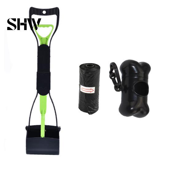 Portable Pet Waste Shovel Dog Pooper Scooper, Cleanup Tool with 20 Bags, Durable Poop Scooper Carry Case, Foldable for Yard, Lawn, Outdoor Use Walking