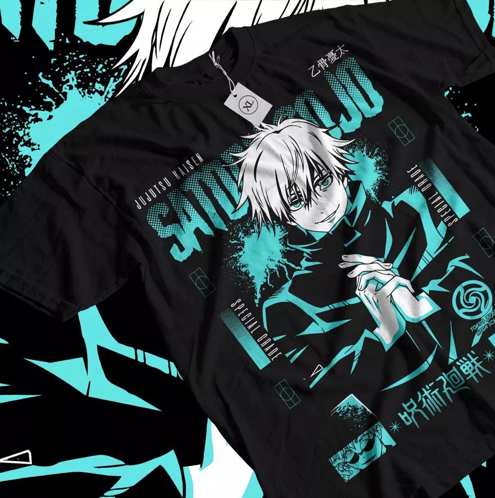 Gojo Satoru Tshirt Jujutsu Kaisen Unisexga Anime Horror Funny Tshirt White S