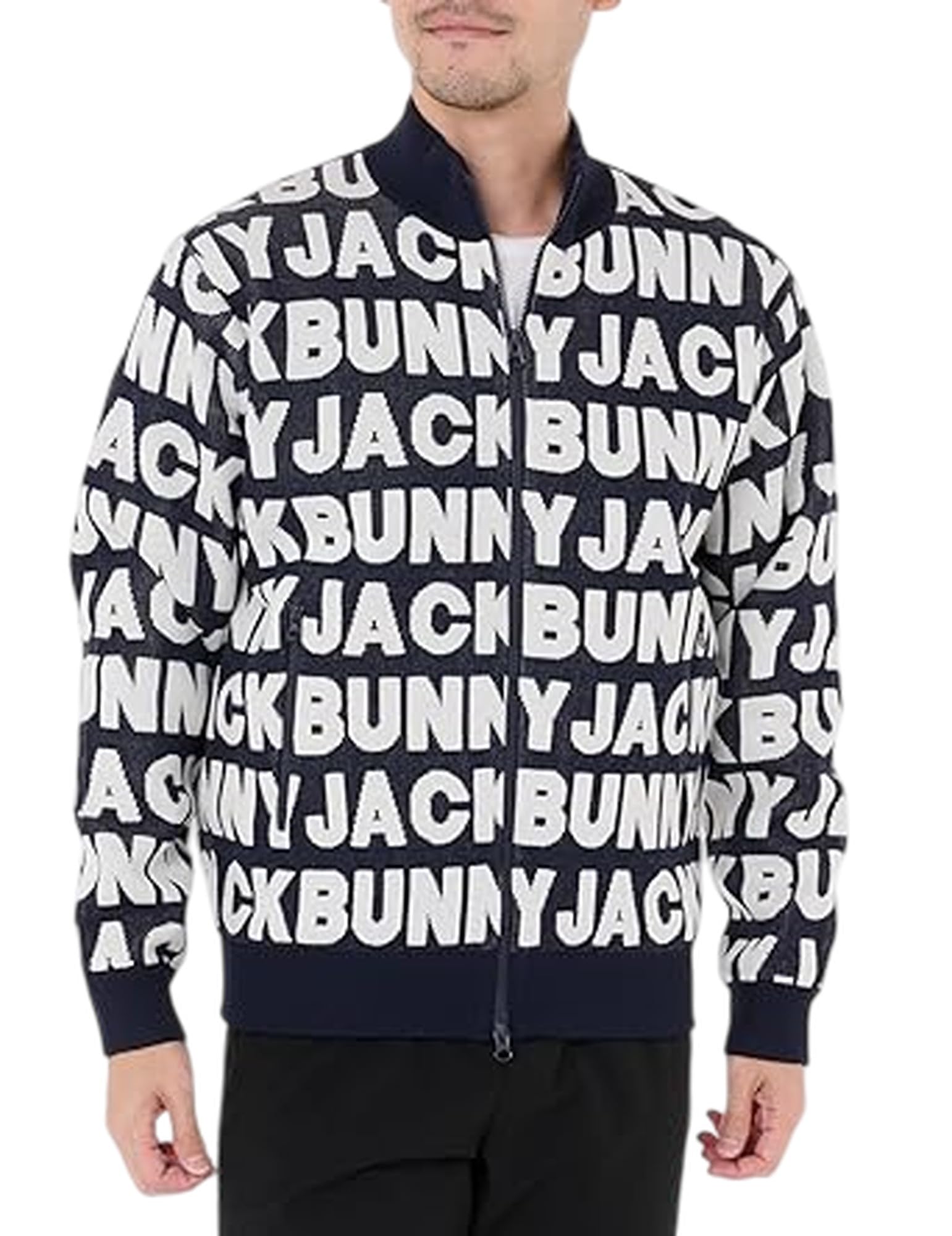 

knit blouson Golf 5 [Jack Bunny] Men s (logo jacquard) / / 262-4272133 120_Navy [L]