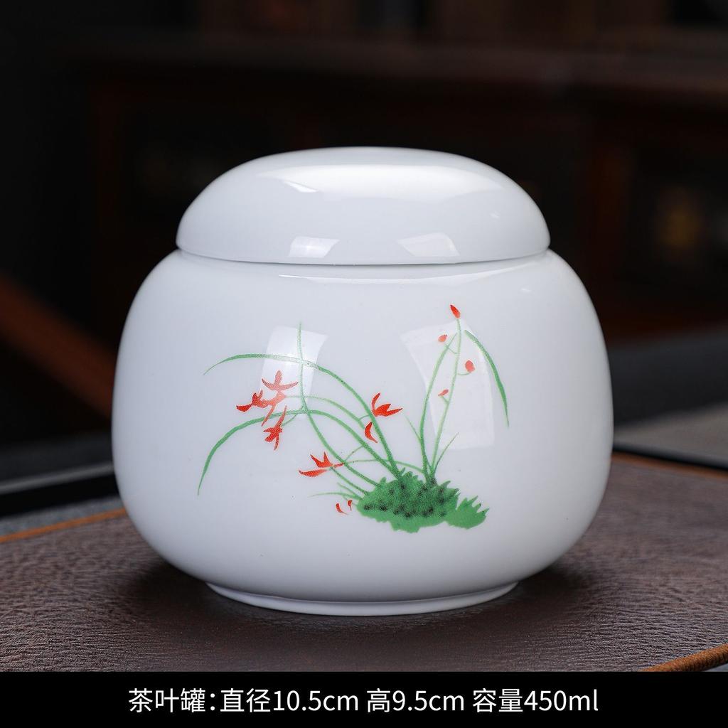 Creative Retro Tea Canister Ceramic Sealed Tea Storage Jar Moisture-proof Coffee Sugar Nuts Food Storage Jar Home Decor Jars