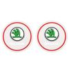 CAPR9 2pcs Car Water Cup Mat PVC Anti-Slip Coaster Pads for Skoda Logo Octavia VRS Yeti Kodiaq Fabia Superb 2 3 Karoq Rapid Scala