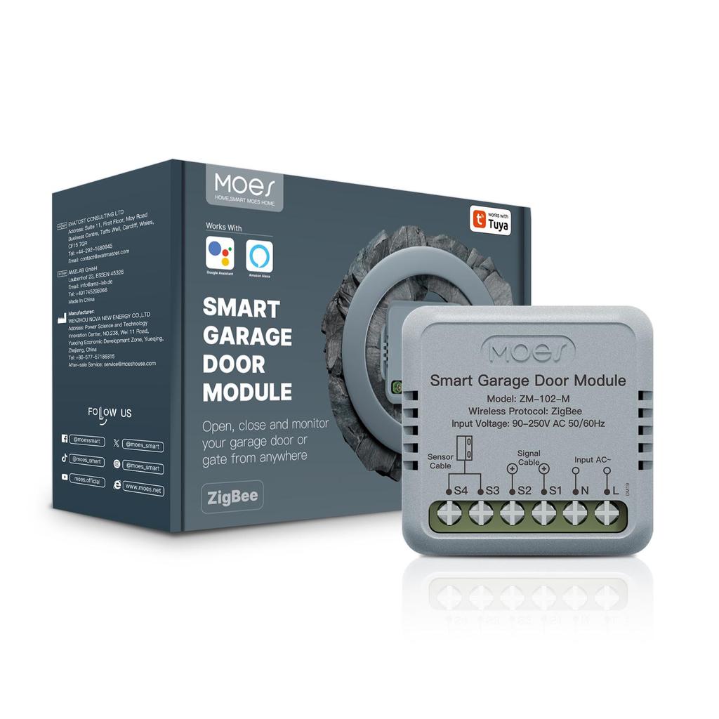 Graffiti Zigbee Smart Garage Door Switch with Timer & Alexa Voice Control