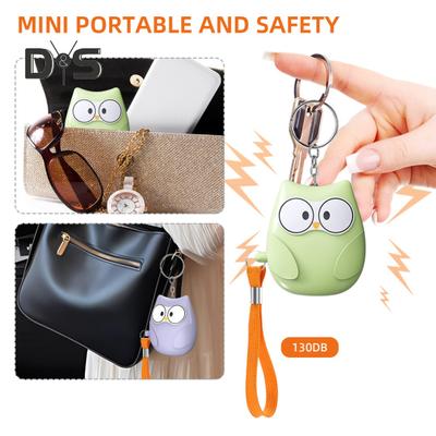 Personal Alarm Keychain with LED Light Deafening Sound Cute Shape Portable Emergency Self-Defense Safety Alarm Keychain
