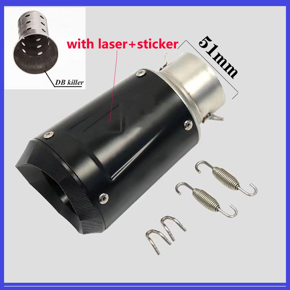 Motorcycle Exhaust Pipe Universal 51mm 60mm for Racing tubo escape escapamento de moto CBR600F MT07 Z800 R6