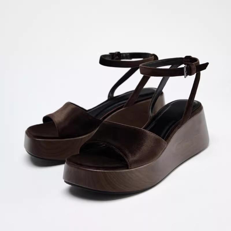 Fashion Wedges Sandals Women High Heels Shoes Print Random Platform Slippers 2025 Summer Dress Walking Pumps Brand Female Zapatos Slides