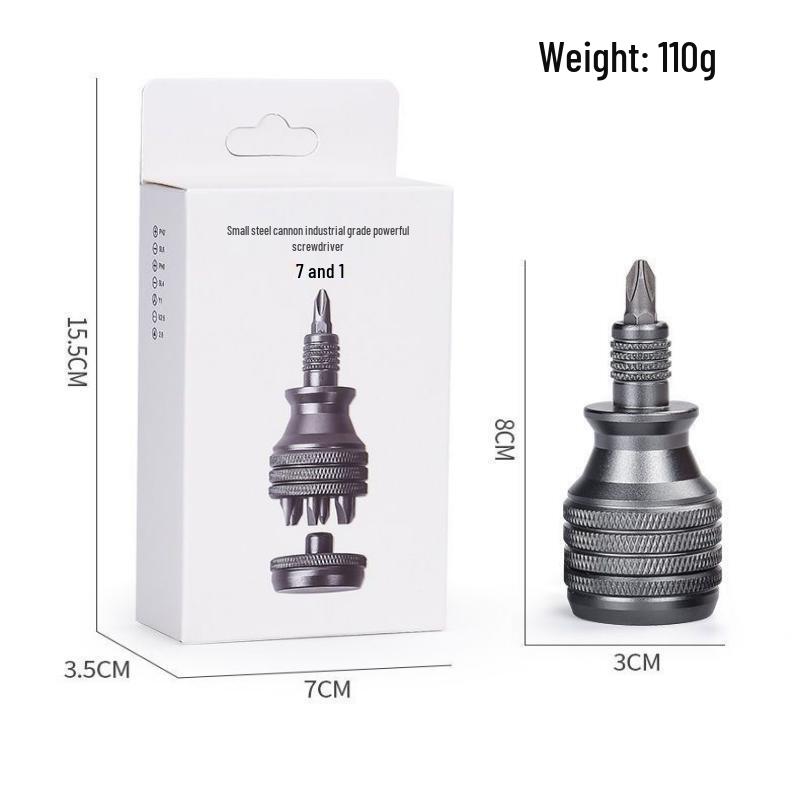 7-in-1 Industrial Grade S2 Screwdriver Set with Phillips, Slotted & U-Type Bits for Household Repair