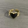 Non-Fading High-End Heart Ring: European & American Fashion, Oil Drip, Stainless Steel, Simple Ins-Style Design