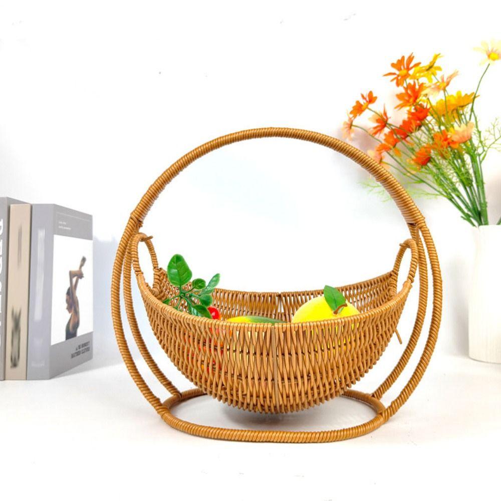 With Handle Imitation Rattan Basket High Grade Multipurpose Storage Basket Home Kitchen