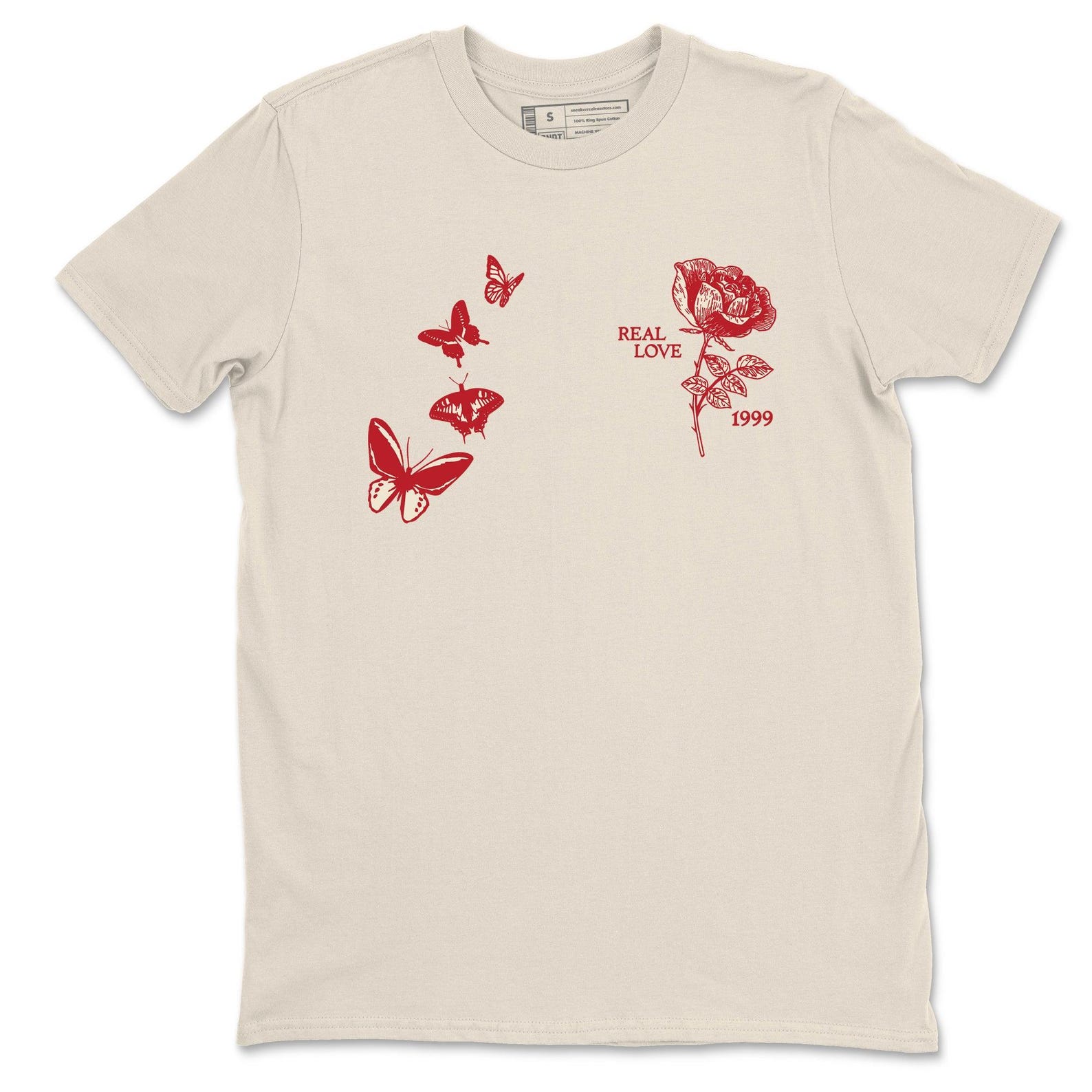 Real Love Graphic Tee, Rose and Butterflies Unisex T-Shirt 4XL