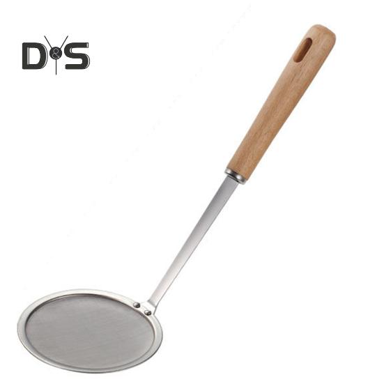 Oil Filter Spoon Stainless Steel Fast Filtering Moisture Removal Ergonomic Design with Hanging Hole Heat-resistant Drain Scoop