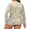 Women's Print Large Size Long Sleeve Swimsuit Sun  Jacket Quick Dry Hiking Top