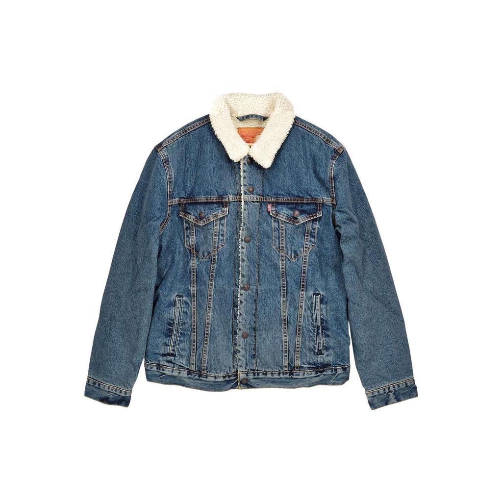Levis FW22 Fleece Lined Denim Jacket Men Jackets Dark-Blue 163650041