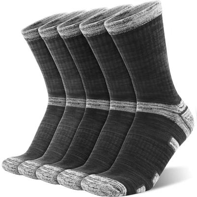 [HASOME] Meias masculinas, conjunto de 5 pares, grossas, meias para montanhismo, meias esportivas, meias de cano médio para caminhada, meias para corrida, trekking, caminhada, esqui,