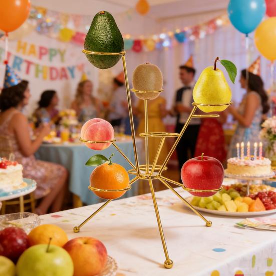 Rozložený stojan na ovocnou mísu Kovová sochařská stolní dekorace Radiální design Kreativní stojan pro čerstvost Udrží ovoce, koláče, dekorace
