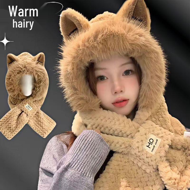Cozy Fox Ear Hat & Scarf - Thick Plush Winter Warmer with Ear Protection