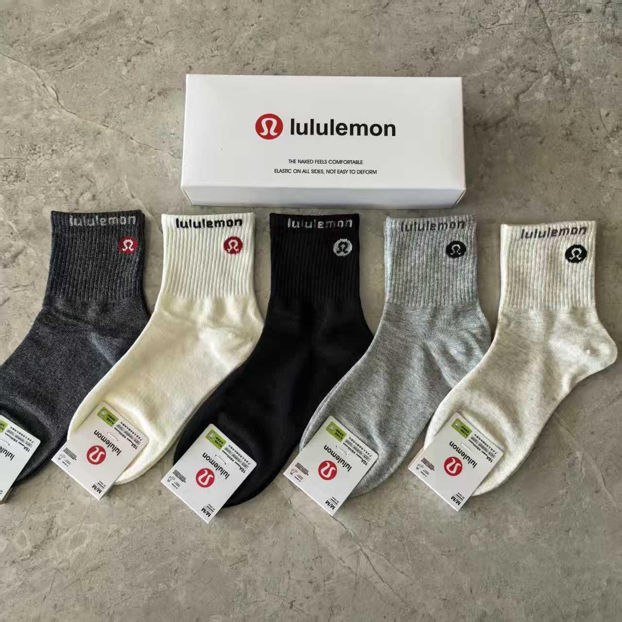 Five-Pair Women s Ankle Socks & Men s Mid-Calf Socks: Fashionable, Sweat-Wicking, Colorful Cotton One size