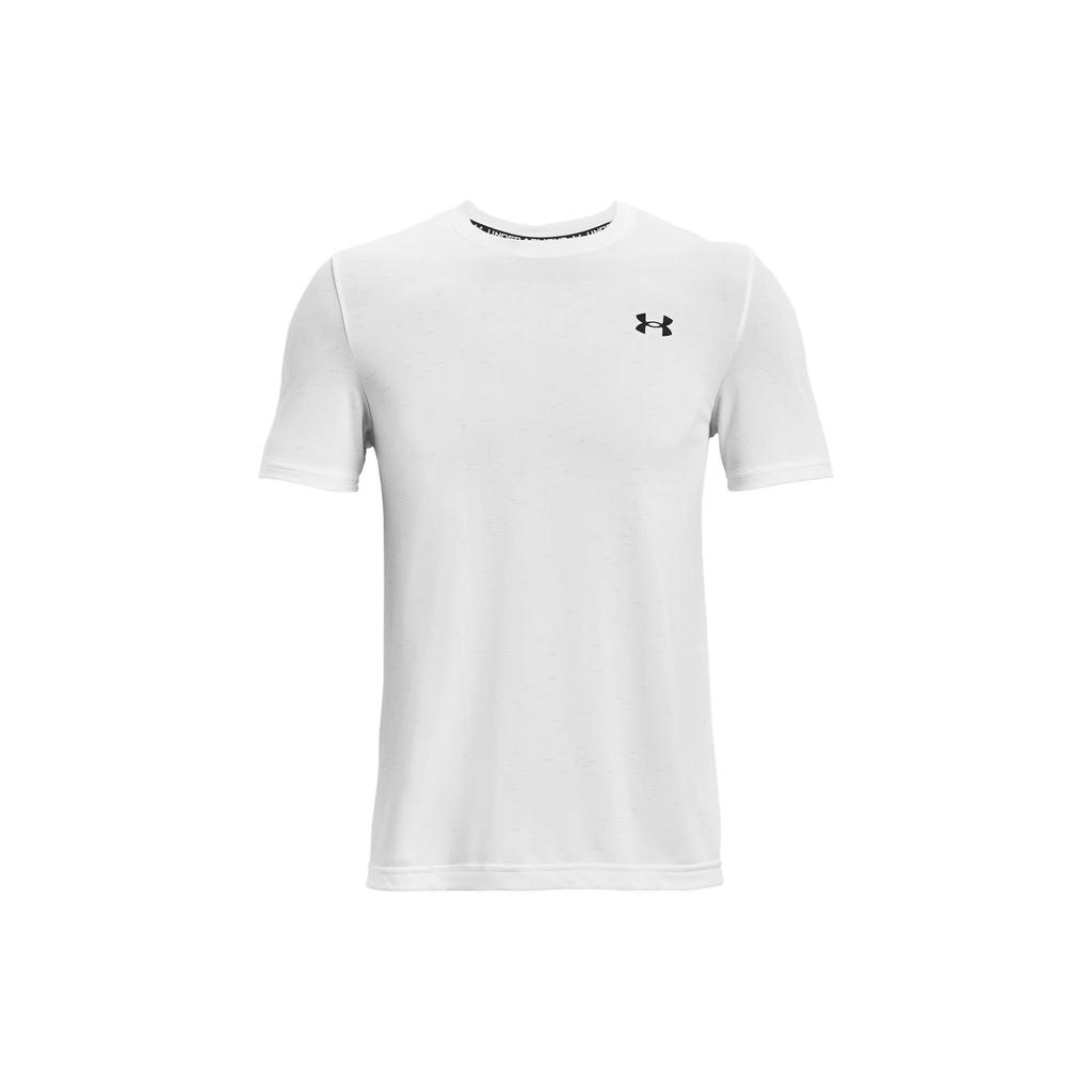 Under Armour Logo Print Quick-Dry Crew Neck Short Sleeve T-Shirt Men Tops White 1361131-100