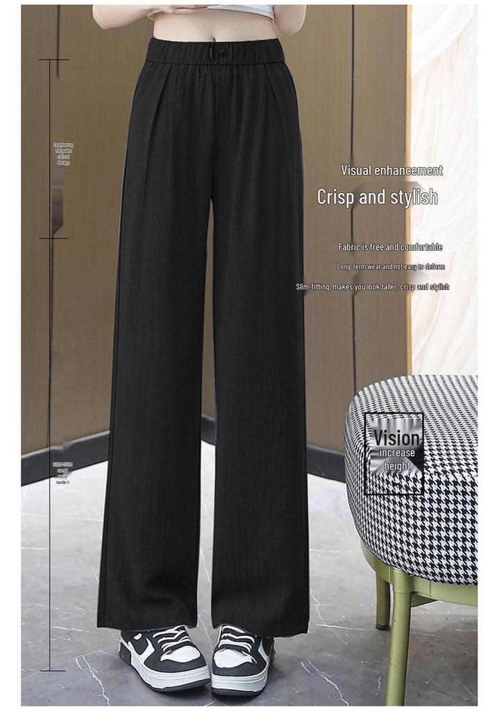 Stylish Women's High-Waisted Wide-Leg Pants - Summer Thin & Comfortable