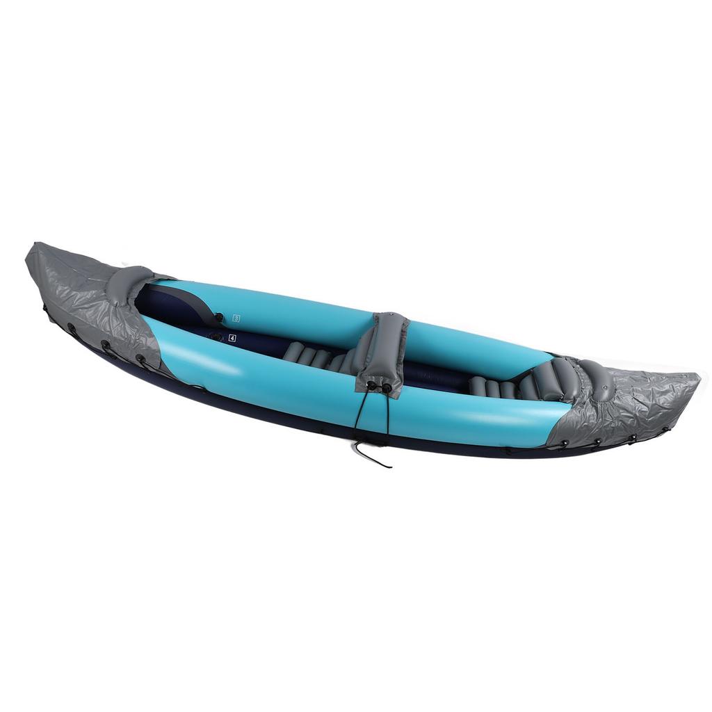 Kayak Plegable para 2 Personas Portátil Protección Solar PVC Grueso Canoa Inflable para Pesca