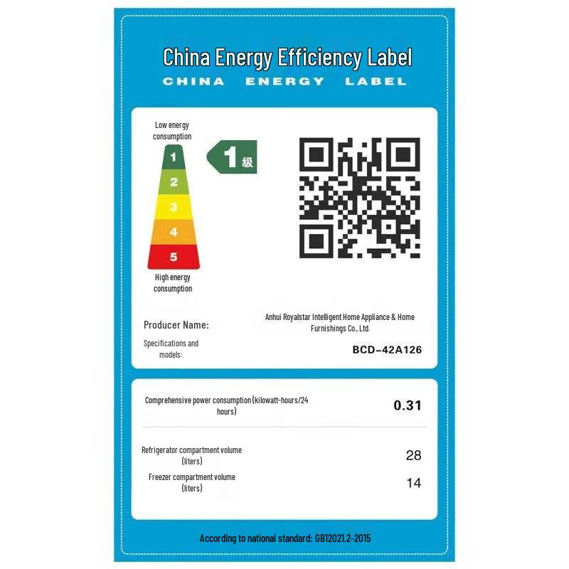 Rongshida Mini Double Door Energy-Efficient Refrigerator CN plug (adapter included)