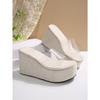 Summer Clear Straps Wedge Heel Sandals for Women 2025 New Arrival Oversized Thick Sole Flat Sandals