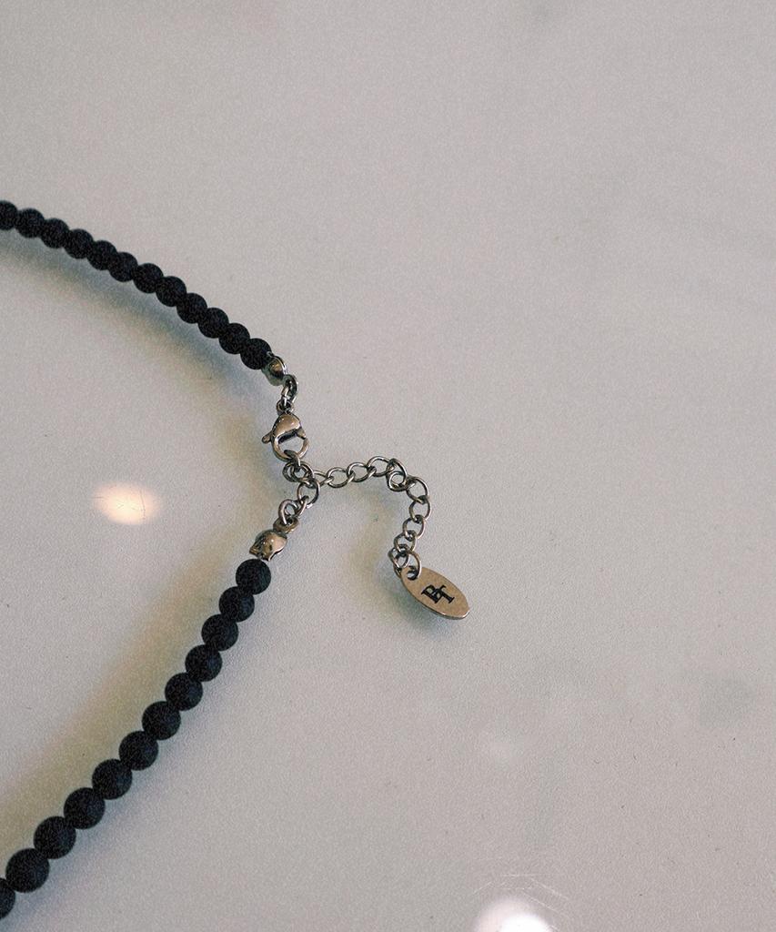Bicycletrophy Bt Gemstone Necklace 02 (4Mm Matte Onyx)