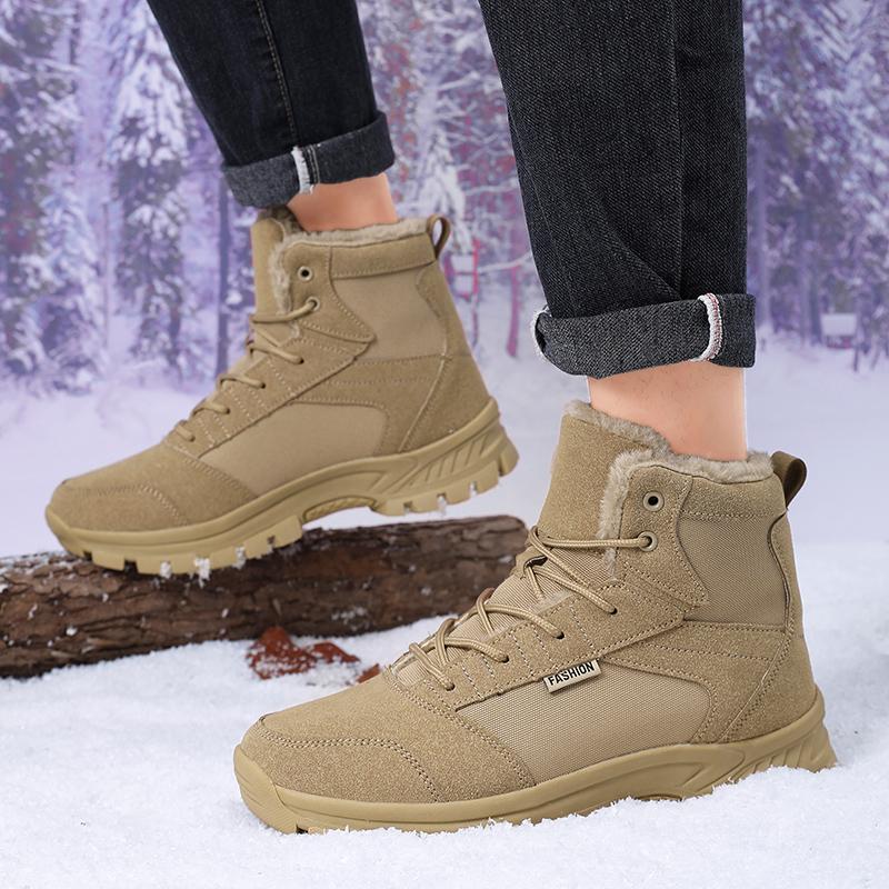 High-quality Men's Snow Boots Warm Plush Winter Boots Shoes Outdoor Snow Boots Non-slip Platform Shoes