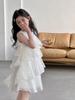 Girls' Shimmering Princess Sleeveless Ruffle Dress - 2026 Summer Holiday New Arrivals for Middle and Older Children