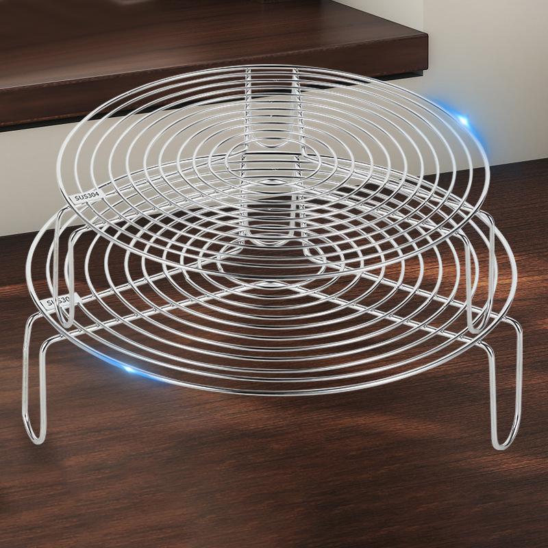 304 Stainless Steel Round Steamer Rack Kitchen Multifunction Pot Steaming Tray Dumplings Eggs Grill Stand Pressure Cooker Trivet